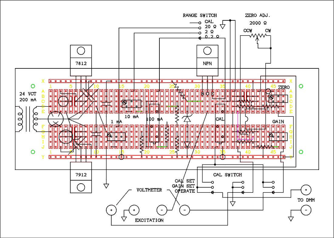 Preplanned layout of proto board. 