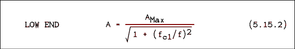  Low end.  eh = eh sub max over the square root of 1 plus quantity f sub c1 over f quantity squared, close square root.